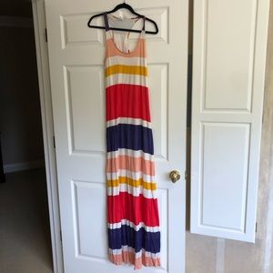 Splendid striped color block maxi dress sz M